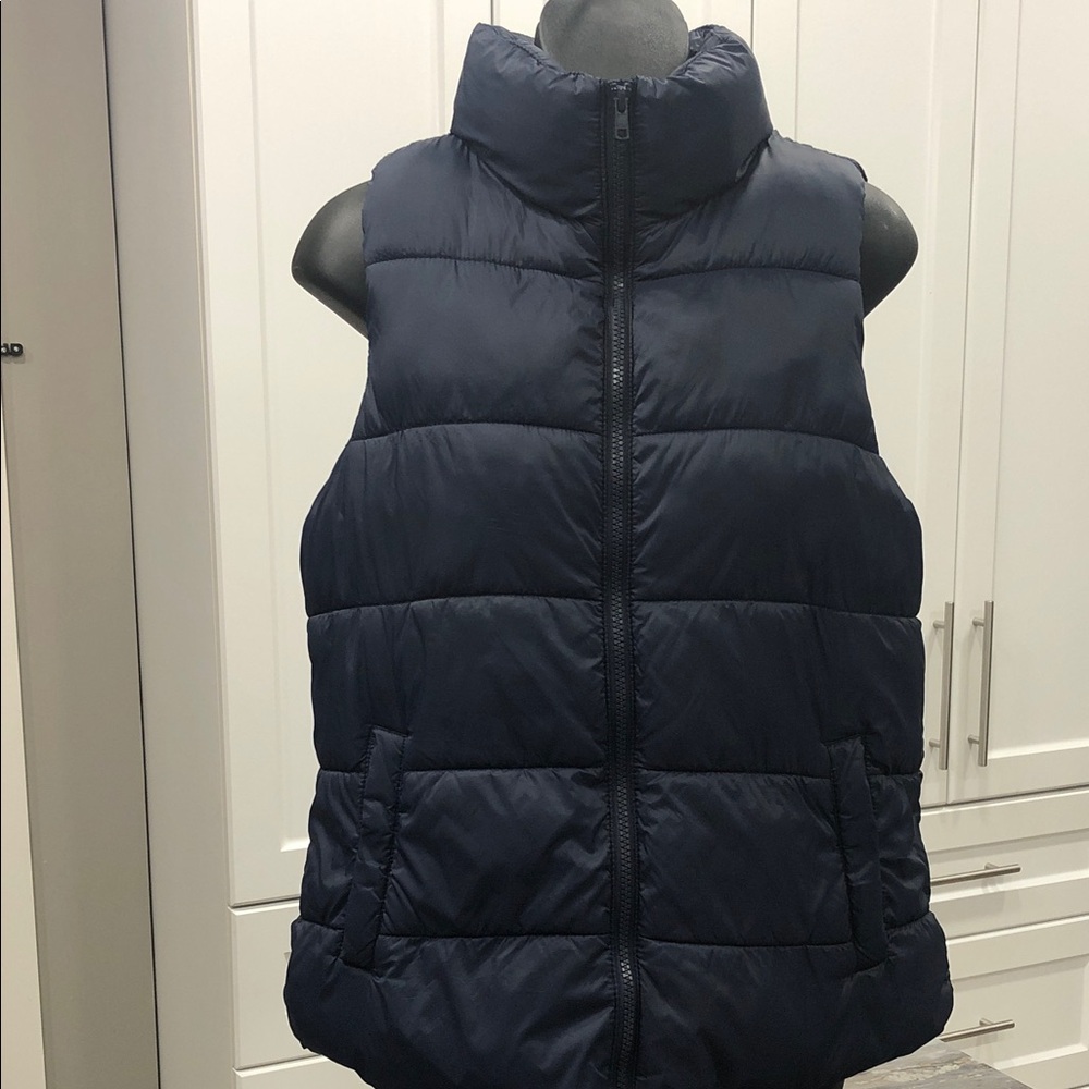 Old Navy Fleece-Lined Insulated Puffer Vest – Women’s Medium – Navy Blue
